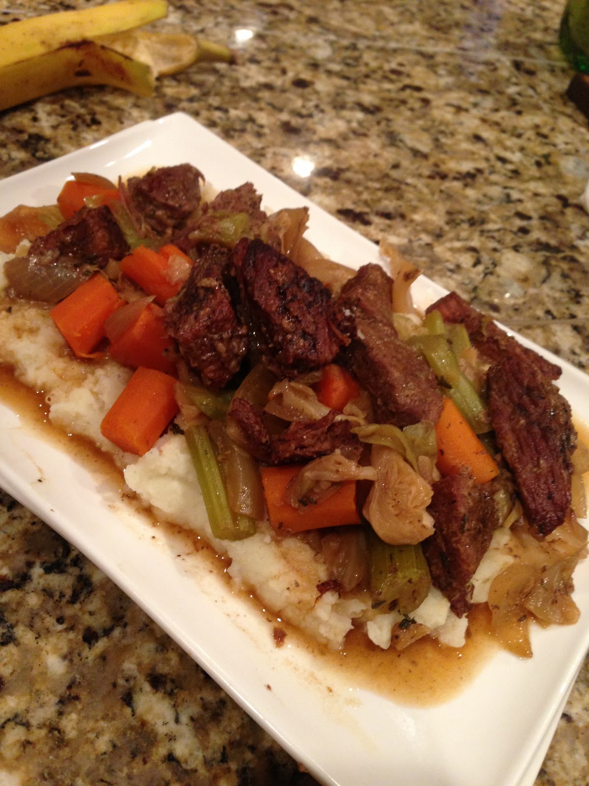 Step into my Kitchen Pot Roast over Mashed Potatoes