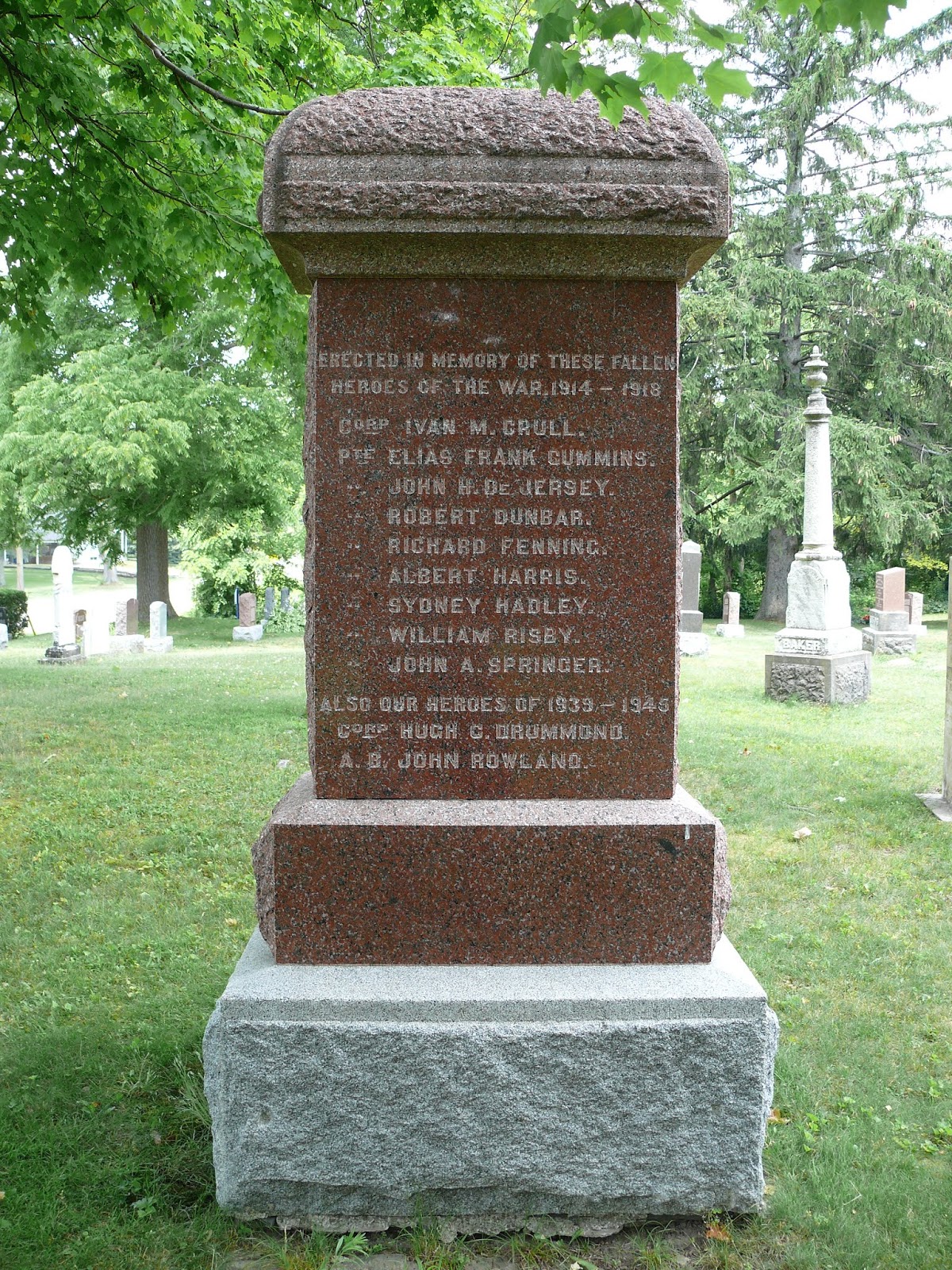 Ontario War Memorials Millgrove