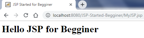 Simple JSP Program Hello World