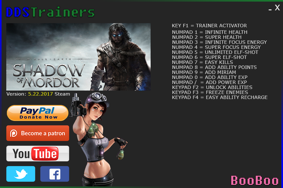 Middle-Earth Shadow Of Mordor Trainer v5.22.2017.