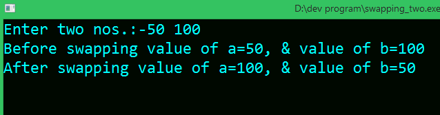 C program for swapping 2 numbers with and without temp variables
