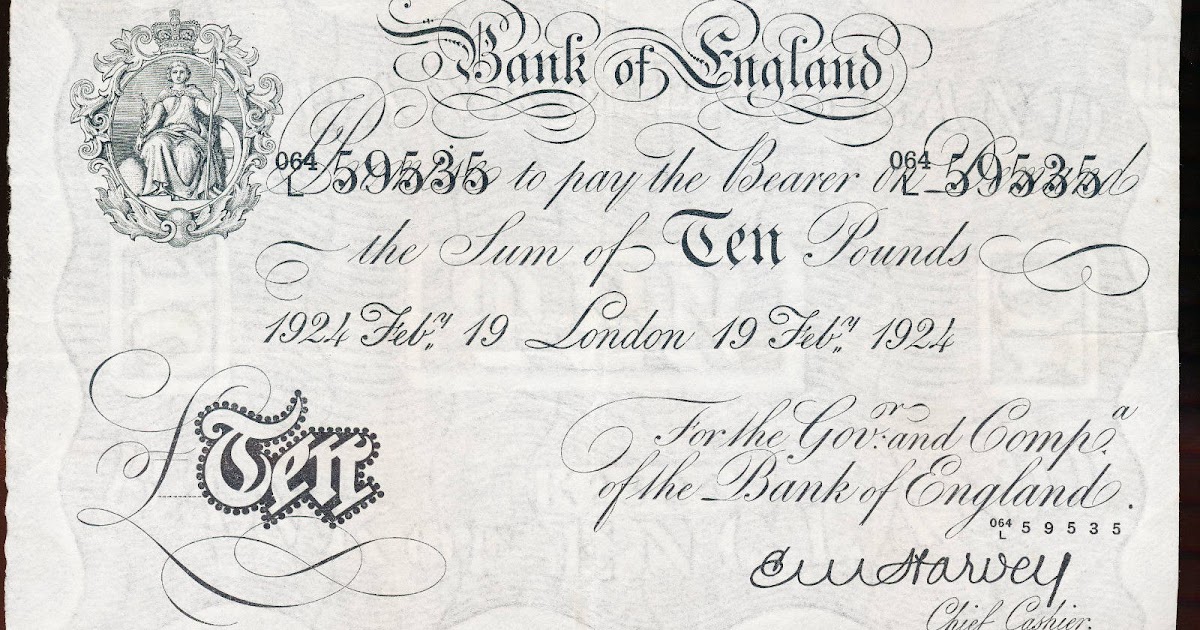 Great Britain 10 Pound Sterling White Note 1924 Bank of EnglandWorld