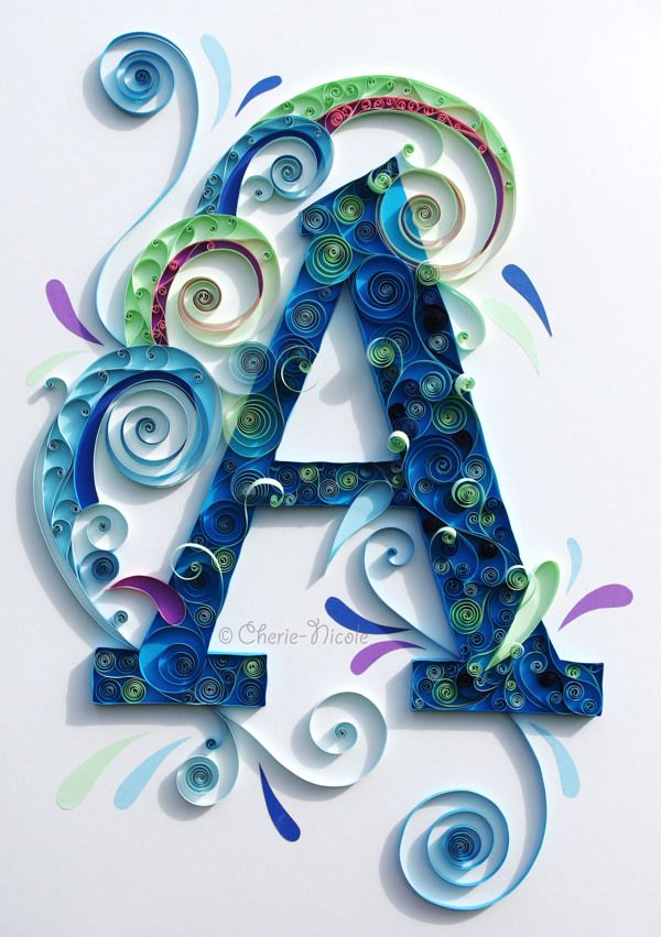 Paper Quilling Inspiration EXAMPLE OF "ALPHABET" PAPER QUILLING