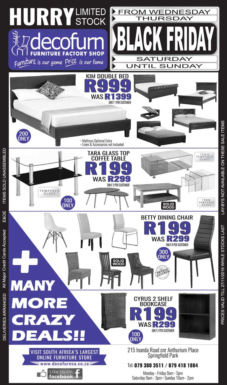 BlackFriday Decofurm Black Friday deals in South Africa The Edge Search