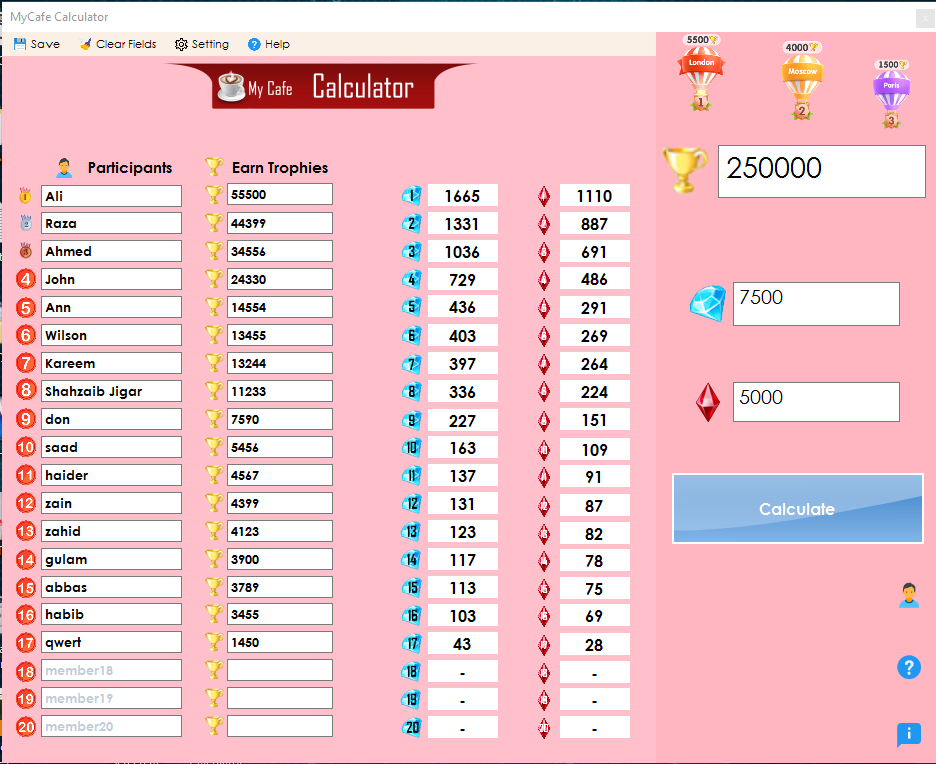Download MyCafe Reward Calculator