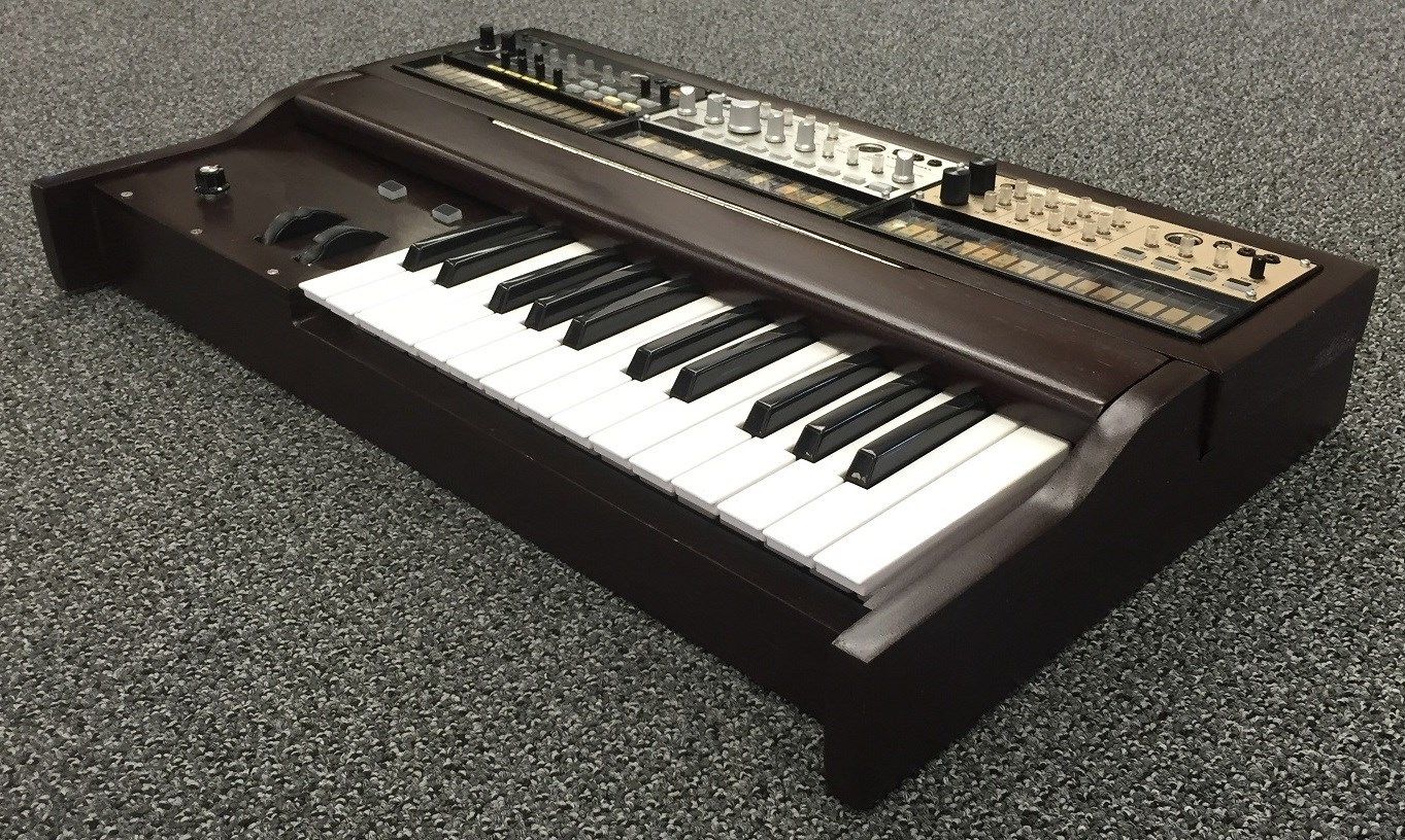 MATRIXSYNTH Volca Custom Wood Synth Enclosure w/ Midi Keyboard