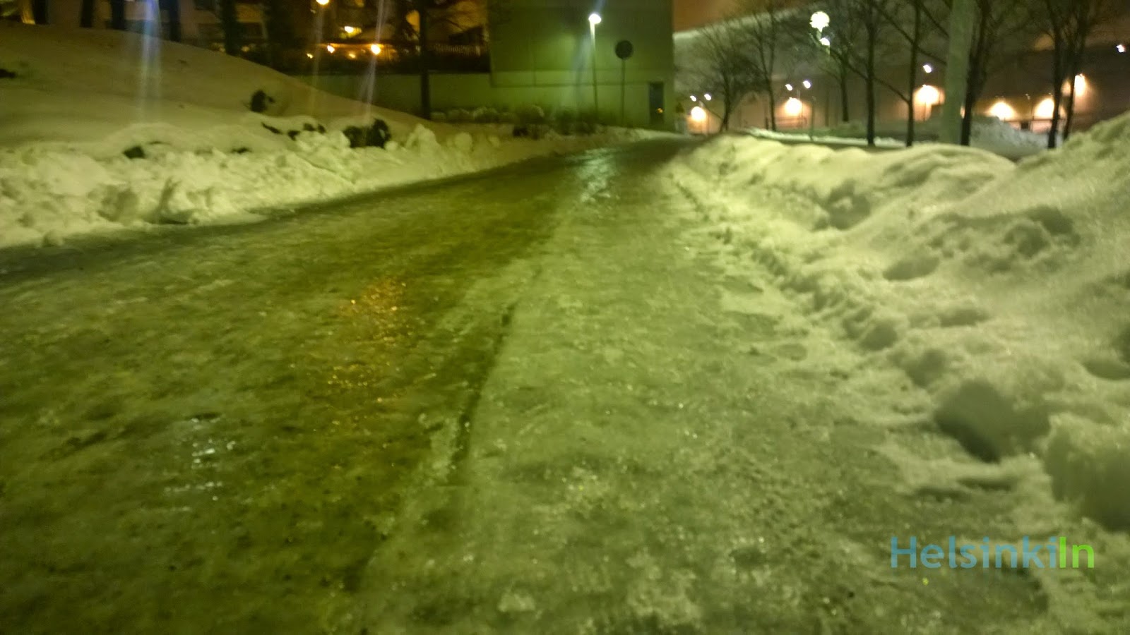frozen over street in Helsinki