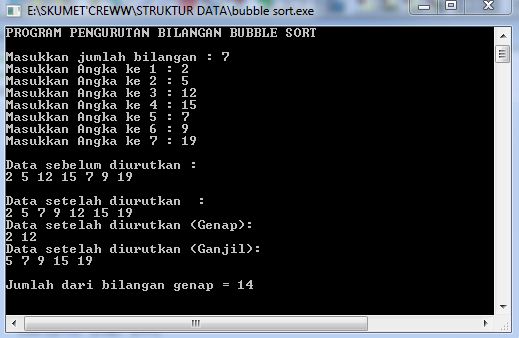 Contoh Program bubble sort C++ ~ Woi