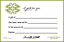 Purchase gift certificates here.  The perfect baby gift!