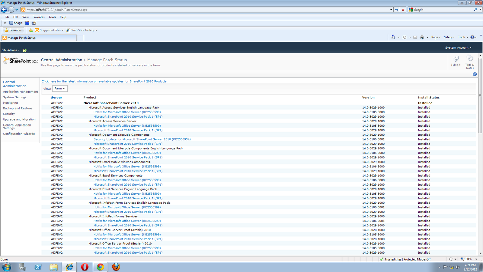 Living and breathing the world of Microsoft Viewing Installed SharePoint 2010 Hotfixes and