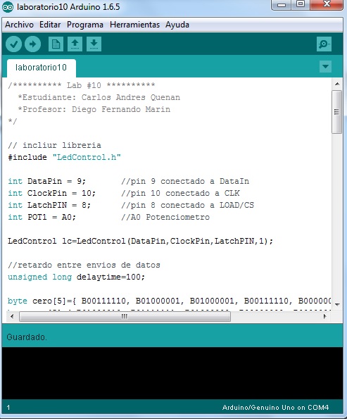 Programación Arduino : Lab #10
