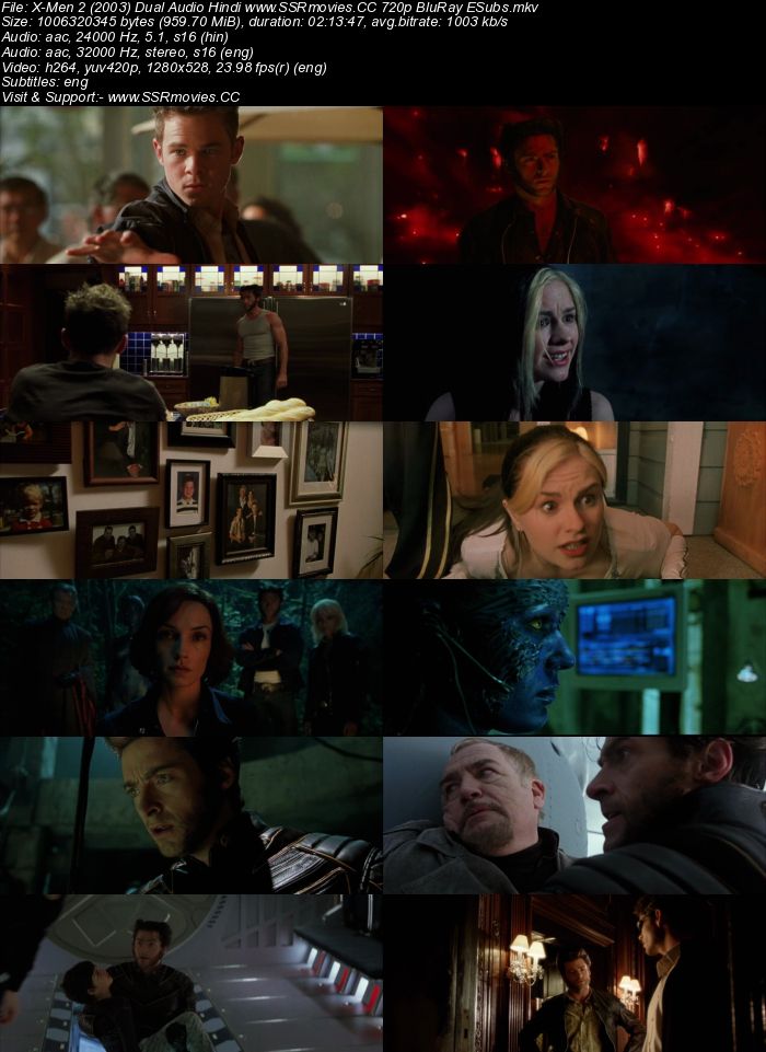 X-Men 2 (2003) Dual Audio 300MB 480p BluRay Full Movie Download