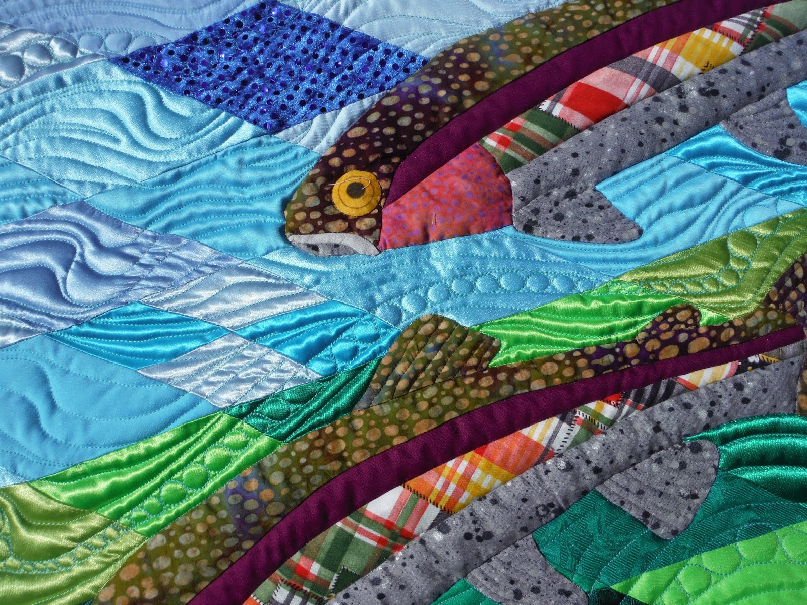 Enchanting Quilts Rainbow Trout The making of a challenge quilt