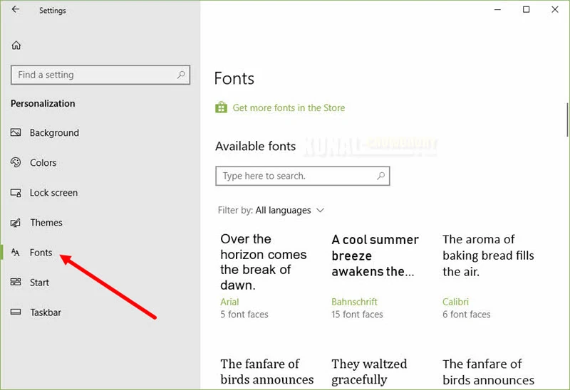 Windows 10 preview build 17083 brings a new 'Fonts' settings page