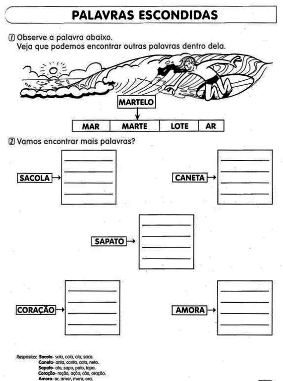 Ensinar e Aprender: PALAVRAS ESCONDIDAS