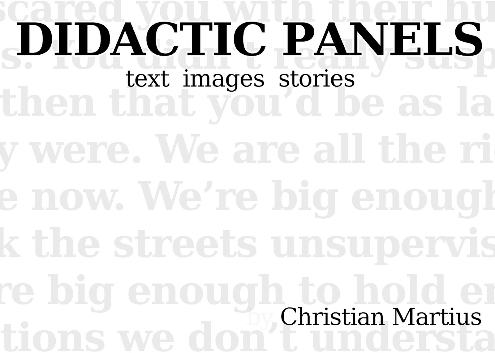 How to write a didactic panel picture