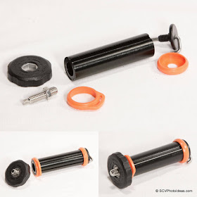 Triopo 28mm Alu-Mg grooved short center column (50mm top - orange rings) parts assembly sequence