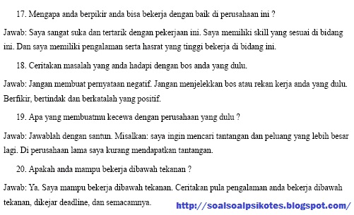 Contoh Pertanyaan Wawancara Kerja PT Freeport Indonesia Gratis