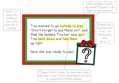 An example from the "What's in the present" inference activity