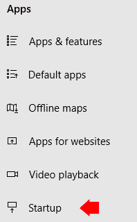 Windows 10 Apps Settings Startup