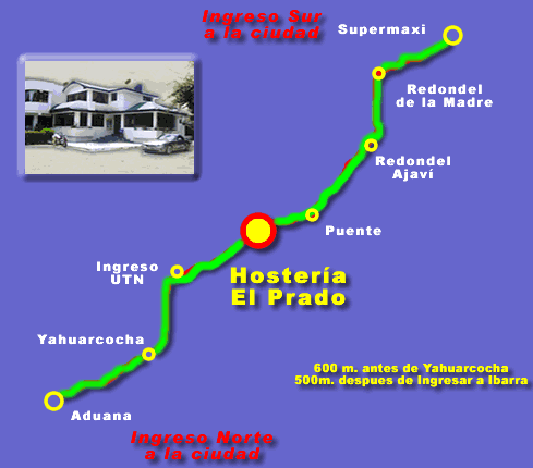 cómo llegar mapa - Hosterías turísticas en Ecuador - Hostería El Prado