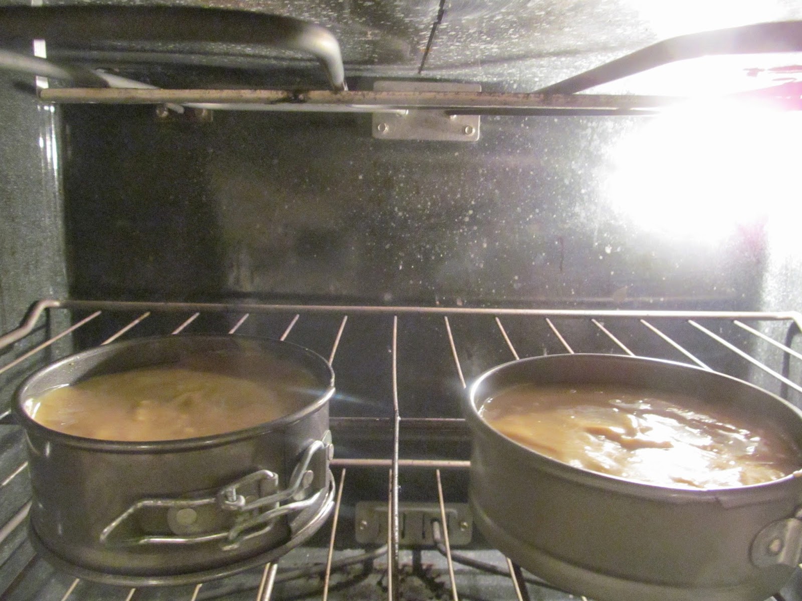 cheesecakes in the oven