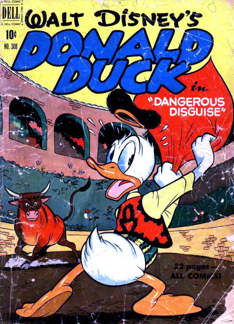 Donald Duck / Four Color Comics v2 #308 - Carl Barks 1940s dell disney comic book cover art