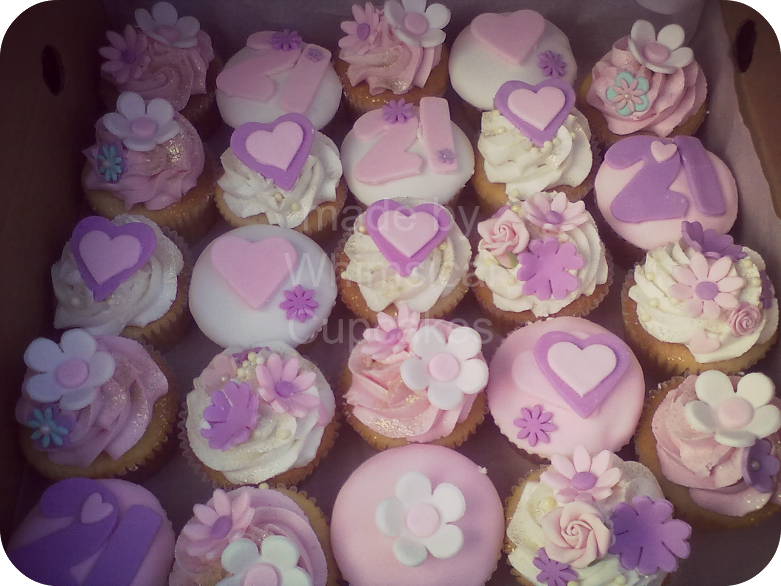 Whimsical Pink and Lilac Cupcakes