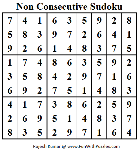 Non Consecutive Sudoku (Daily Sudoku League #88)
