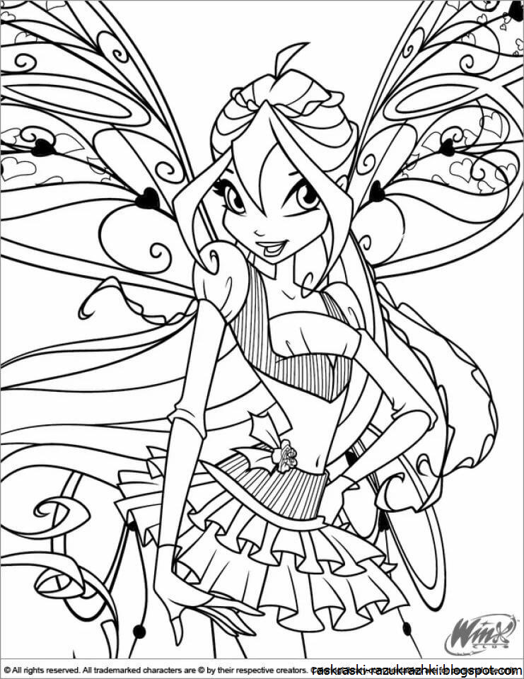 Раскраски Для Девочек Феи Винкс Распечатать Бесплатно