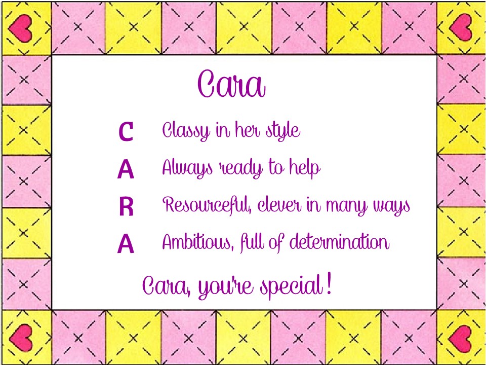 Cara Acrostic Name Poems