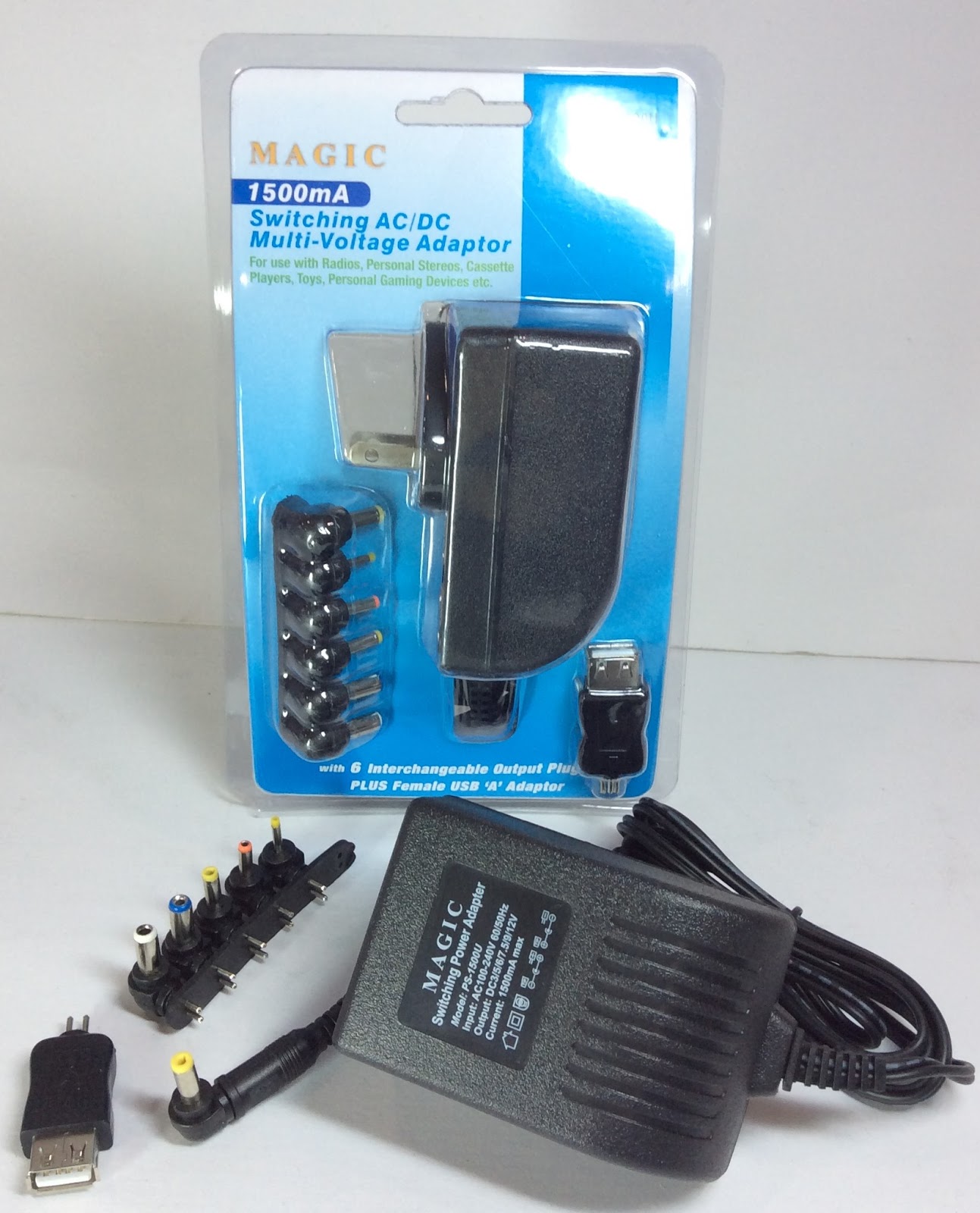 Switching AC/DC MultiVoltage Adaptor (1500mA)