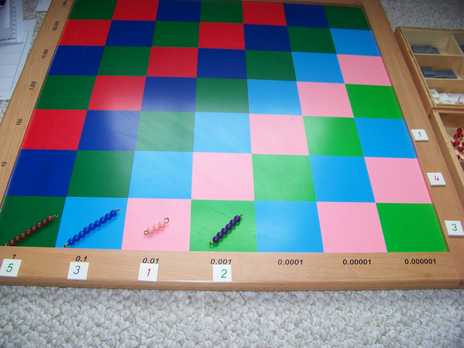 Family Montessori At Home Montessori Decimal Board and Decimal Checkerboard
