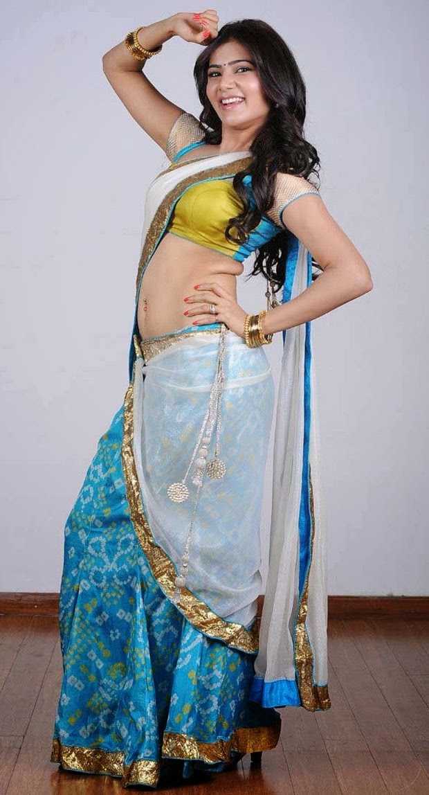 Actress Samantha Latest Navel Ring Show In Half Saree Photos ~ ACTRESS