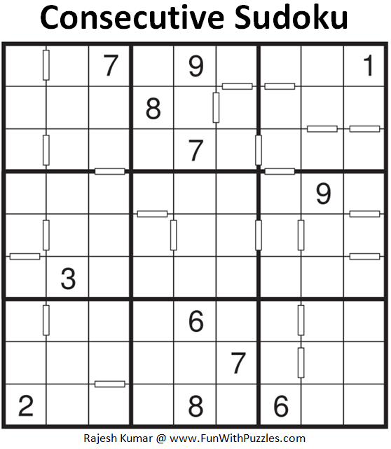 Consecutive Sudoku Puzzle (Fun With Sudoku #382)