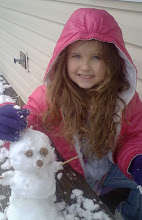 Savannah and her snowman, Easter Week at Nannie's House