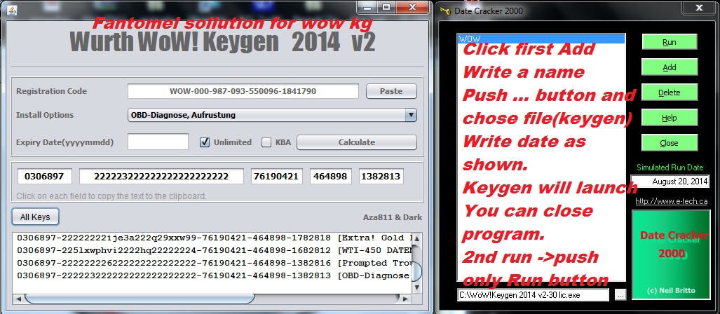 Wurth wow 5.00.12 activation