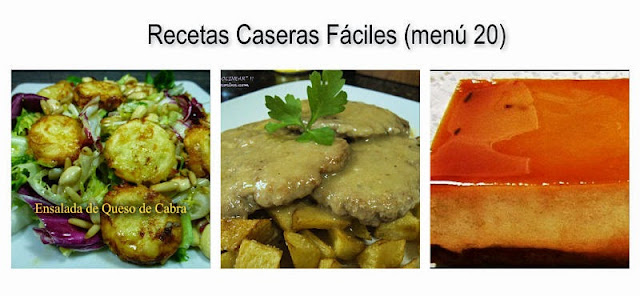 Recetas Caseras Fáciles (menú 20) | Cocina