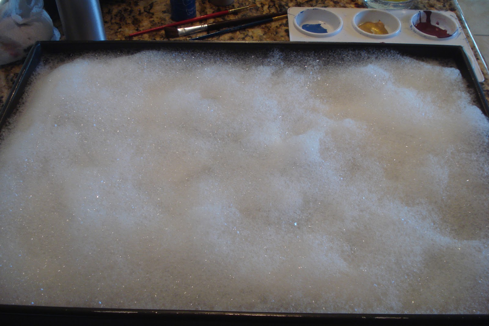 Homeschooling TnT Painting soap suds