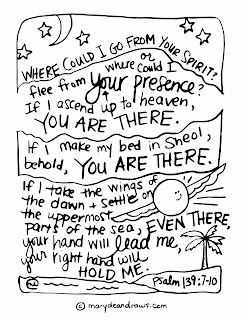 Even there + Psalm 139 Printable Coloring Page