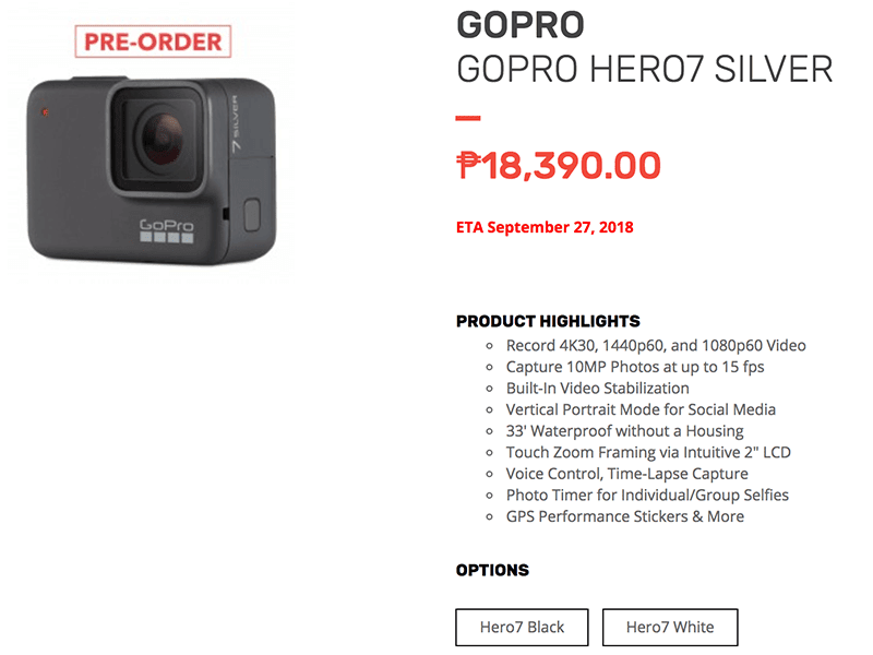 GoPro Hero 7 series cameras are now available for pre-order in the PH!