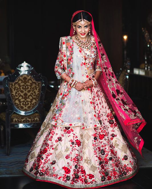 floral wedding lehenga