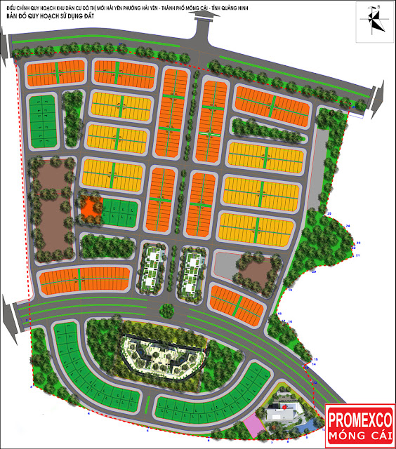 Sơ đồ quy hoạch sự dụng đất Khu đô thị Promexco Móng Cái