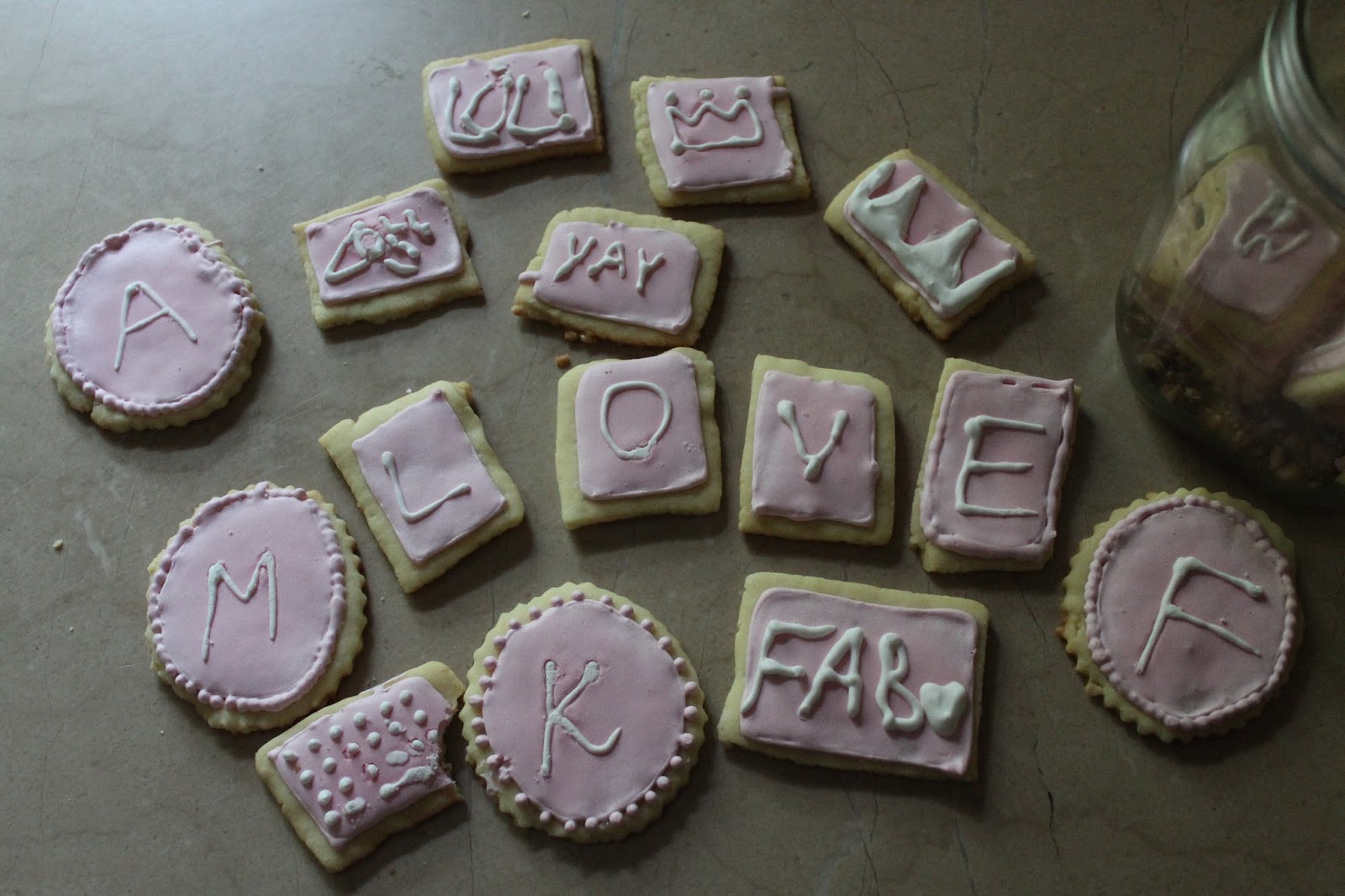 Sugar Cookies with Pink Royal Icing Khadija Says Hi.