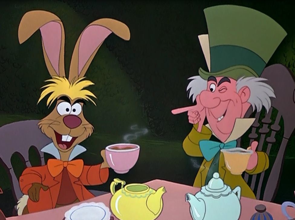 Mad Hatter and March Hare Alice in Wonderland 1951 animatedfilmreviews.filminspector.com