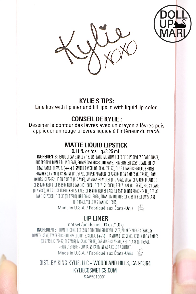 Kylie Lip Kit Candy K Review and Swatches Doll Up Mari