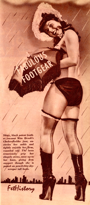 Irving Klaw, Bettie Page, Charles Guyette, corsets, stockings, ultra high-heel shoes, boots