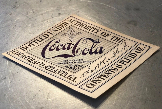 Antique original 1917-1919 Coca-Cola diamond label Chas Candler