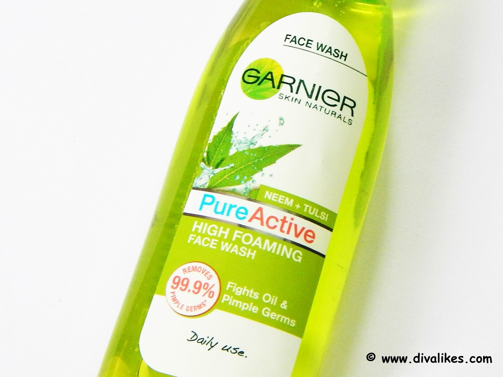 Garnier Pure Active Neem + Tulsi High Foaming Face Wash Review Diva Likes