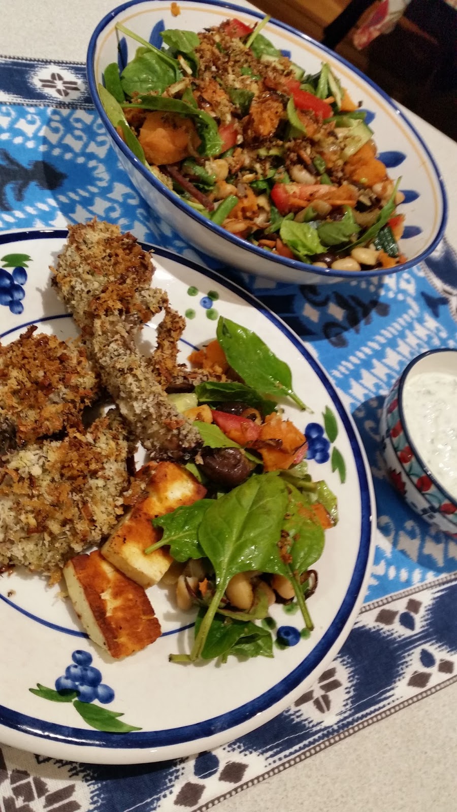 Feed your Inner Cook Haloumi Panko Crumbed Lamb Cutlets with Salad